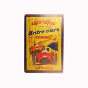 2x Tin Sign Retro Cars Sprint Drink Bar Whisky Rustic Look