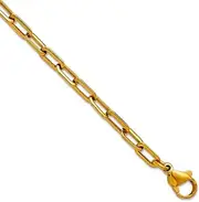 [JewelryWeb] 4.3mm Stainless Steel Polished Yellow Ip 6.5 + 4 Centimeters Paperclip Chain Link bracelet 17 Centimeters- Link-Bracelet for Women and Men