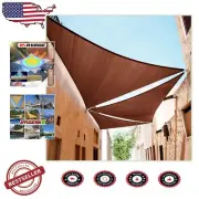 Durable Brown Right Triangle Sun Shade Sail - 95% UV Protection for Outdoor Use