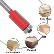 6mm 1/4" Shank Flush Trim Router Bits End Mill For Wood Lengthened Trimming C Y#