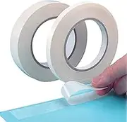 12mm x 60m Double-Sided Fabric Tape, Clear No-Sew Adhesive Hemming Tape for Walls, Rugs, Floors, Clothing, Arts, Crafts, Fabric, and Scrapbooking