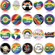 Feifeiya 160 Pcs Pride LGBTQ Pins Rainbow Buttons Pride Month Tinplate Badge Gay Parades Month LGBTQ Party Favors Supplies Decorations Accessories, 1.5 inches, plastic bottom, no gemstone