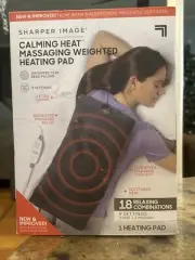 Sharper Image CALMING HEAT MASSAGING WEIGHTED HEATING PAD 18 Comb. Settings
