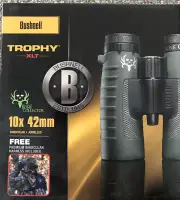 Bushnell Trophy XLT Roof Prism Binoculars, 10x42mm - Green Binocular Bundle