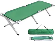 Provecta Camping Cot Bed,Folding Bed Travel Cot, Portable Compact Cot for Adult, Backpacking, Hiking, Camping, Travel,Office Nap,Outdoor,Indoor(Green)