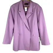 New ASOS Blazer Lilac Size 22 Hidden Button Front Flap Pockets Lavender Office