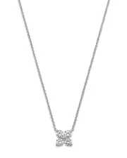 Bloomingdale's Fine Collection Certified Diamond Clover Pendant Necklace in 14K White Gold featuring diamonds with the DeBeers Code of Origin, 0.50 ct. t. w.