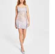 B Darlin B Darlin Bodycon Short Dress Sleeveless Sequin Tie Dye Scoop Neck A6222