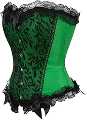 [Hengzhifeng] Corset Tops for Women Gothic Tight Lace Overlay Bustiers