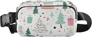 [Amooorous] Merry Christmas Tree and Gift Cartoon Trendy Fanny Waist Pack for Men Women Large Capacity Cross Body Bag Belt Pack with Adjustable Strap for Cycling Hiking Gym, Merry Christmas tree and gift cartoon,