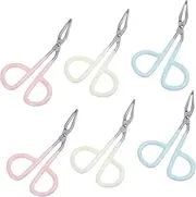 ARTSEWPLY 6Pcs Stainless Steel Eyebrow Tweezers Scissors Portable Hair Removal Tool for Women Efficient Eyebrow Clips for Precision Shaping and Trimming for Makeup Artists