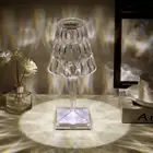 Diamond Crystal Desk Lamp Table Night Light Wireless Touch USB LED Lighting Home