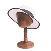 Wooden Mannequin Head Model Hat Hairpieces Display Stand Height 36cm
