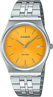 [Casio] MTPB145D-9A Analog Silver Band Unisex Watch, Yellow Dial, 40 × 35 × 7.4 mm
