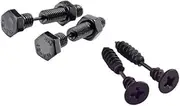 [COLORFUL BLING] 2 Pairs Punk Stainless Steel Nail Silver Black Screw Stud Earrings Body Nail Piercing Jewelry for Men Women