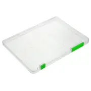 2 Pcs A4 File Storage Box Clear Plastic Document Cases Desk Paper Book Organizers Holders Green Colour
