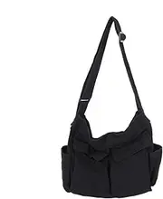[AIMALL] Vintage Artistic Canvas Messenger Bag, Large Capacity Shoulder Bag with Multi-Pocket Design for Women, 15.74x13.38 Inches