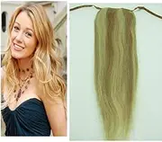 Remeehi 16"-28" High Ponytail Clip-In Remy Human Hair Ponytail Extensions 100G 27/613# Strawberry Blonde Mix With Bleach Blonde(20")