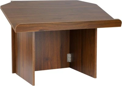 Nisorpa Foldable Tabletop Lectern, Podium Stand with Bookstop Portable Brown