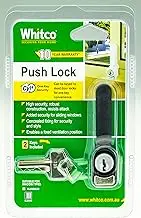 Whitco CYL4 Sliding Window Push Lock, Black (Single Pack)