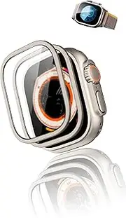 Compatible for Apple Watch Ultra 2 Tempered Glass Screen Protector, Titanium Frame Compatible, Anti-Scuff & Drop Protection Film