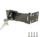 4 Inch Black Twist Knob Keyed Locking Hasp Safety Hasp for Gate & Cabinets