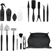 succulentt Gardening Tools – Stainless plasticc Mini Tool Kit, Garden Accessories | 16PCS Hand Tool Set with Water Bottle, Shovel, Spade, Tongs, Brush for Indoor Plants, Terrariums, Home Planting
