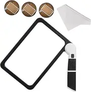 LIGHTAOTAO Handheld Magnifier with LED Light Large Folding Illuminated Magnifying Glass for Seniors Ergonomic Handle High Magnification for Reading Prints and Details