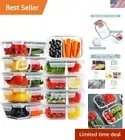 Versatile 10 Count Glass Meal Prep Containers - 2 Compartments for Fresh Lunches