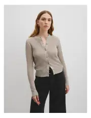 [Country Road] Open Mesh Knit Cardigan in Taupe