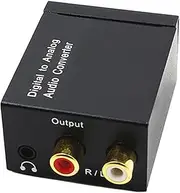 Analog Digital Audio Adapter, Optical Fiber Coaxial | Stereo Signal Converter with 3.5mm Output Jack and Audio Booster | Home Sound Converter for Television Systems, Media Players, Hi-Fi Audio Str