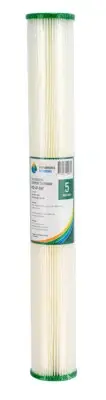 Pleated Washable Dirt Sediment Filter 5 Micron 20" x 2.5" Whole House GT2-47-5KP