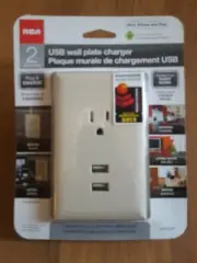 RCA USB Original Wall Plate Charger with 2X Faster Charging (2.1 Amps)