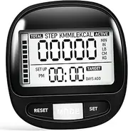 Anneome 3D Sensor Pedometer for Walking Outdoor Clip Accurate Step Counting Compact Sturdy Plastic Simple to Use 7-Day Memory for Exercise Tracking