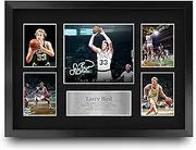 HWC Trading FR A3 Larry Bird Celtics Gifts Printed Signed Autograph Presentation Display for Basketball Memorabilia Fans - A3 Framed