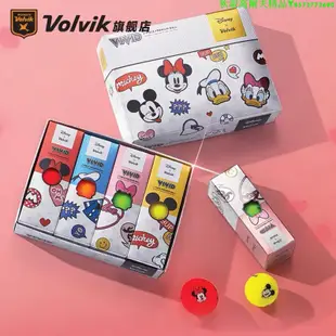 新款Volvik沃維克高爾夫彩球VIVID啞光三層12粒迪士尼聯名禮盒