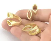 Marquise Adjustable Ring Raw Brass (18mm 8US inner size) 2988
