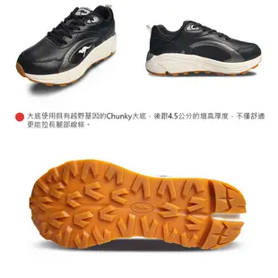 【KangaROOS 美國袋鼠鞋】女 GLORIA 機能運動 慢跑休閒鞋(黑-KW11770)
