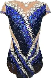 [Zagitova] Rhythmic Gymnastics Competition Leotard Sleeveless Round Neck Rhinestone Decorated Performance Wear