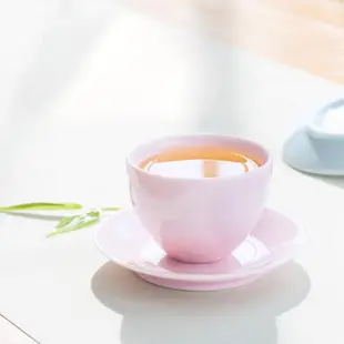 中式圓形杯墊少女粉陶瓷隔熱杯墊功夫茶具咖啡杯墊托粉色女茶托