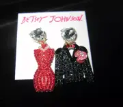 BETSEY JOHNSON NIGHTOUT TUX AND DRESS DANGLE EARRINGS