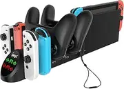 Charger for Nintendo Switch Controllers, 6 in 1 Desktop Charging Dock for Nintendo Switch Joy-Cons Pro Controllers with USB 2.0 Plug and USB 2.0 Ports