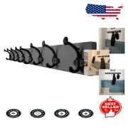 Durable Cast Iron Hook Coat Rack for Entryway - 35.43 Inches of Rustic Charm