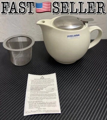 Zerojapan Round Teapot with SLS Lid & Infuser - Gelato Vanilla, 15oz, JAPAN MADE