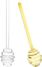 Gatuida 2pcs Glass Sticks Mixing Rods for Honey Syrups Jams Easy to Clean for Weddings Parties Transparent Light