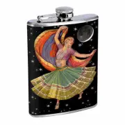 Vintage Gypsy Woman D12 Flask 8oz Stainless Steel Hip Drinking Whiskey
