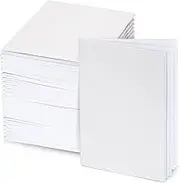 Blank Notebook - 24-Pack Unlined Books, Unruled Plain Travel Journals for Students, School, Children's Writing Books, Creative Class Projects, White, 4.25 x 5.5 Inches, 24 Sheets Each
