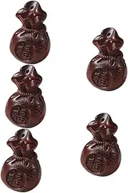 [LALAFINA] 5pcs Wooden Diy Keychain Pendants Bag Charm Wood Craft Keychain Charms