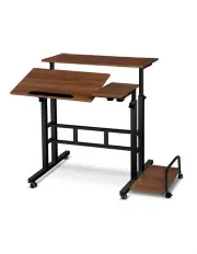 [Artiss] Laptop Adjustable Desk Table 80CM in Dark Wood