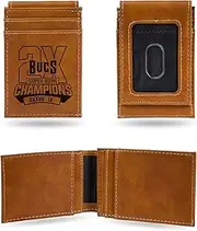 NFL Football Super Bowl Champions Laser Engraved Front Pocket Wallet - Compact/Comfortable/Slim